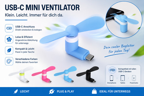 Usb mini ventilator - usb-c,