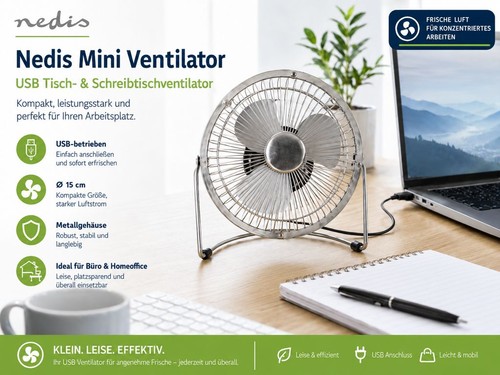 Nedis usb mini ventilator - usb,