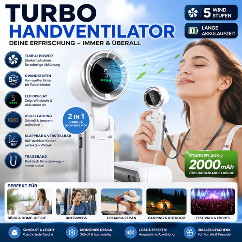 Turbo handventilator usb - turbo,