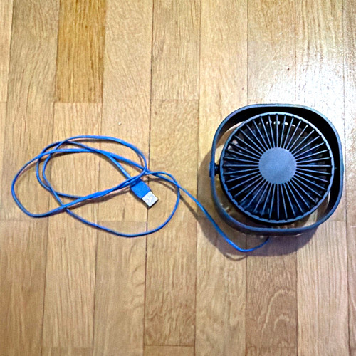 Usb tischventilator blau - blau, rund
